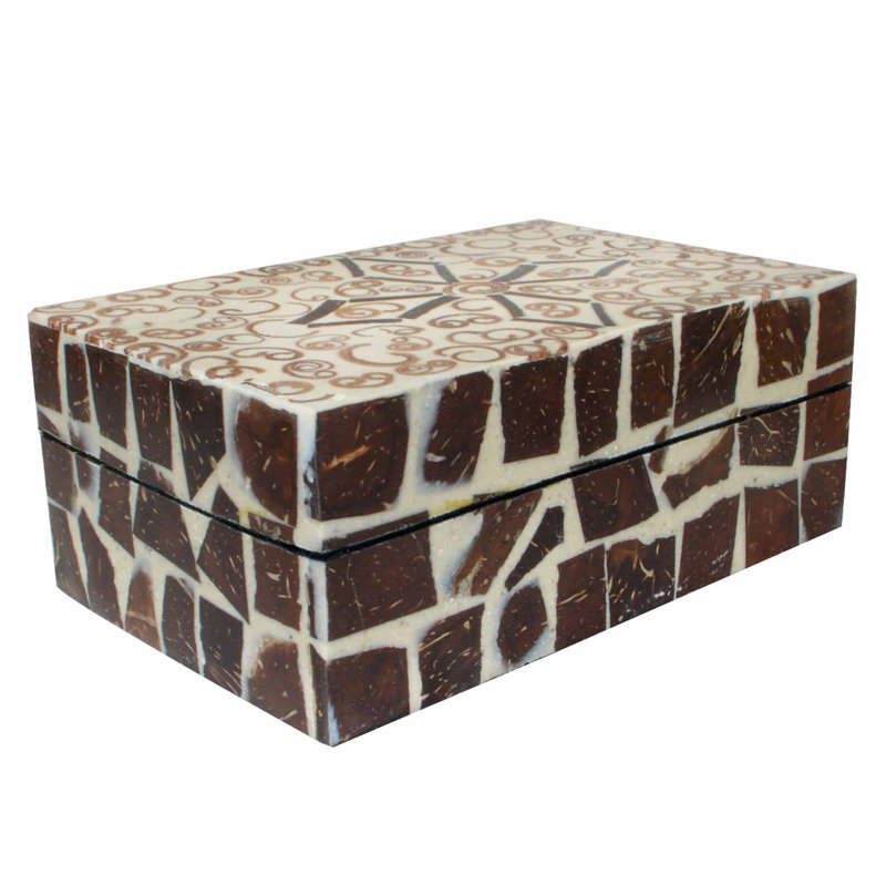 Wilamette Lacquer Decorative Box, 2.3" H x 3.8" W x 6" D