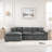 Free-combined Upholstered Sofa Couch With Double-layer Cushion, Side Pockets And Two Throw Pillows-1538244842