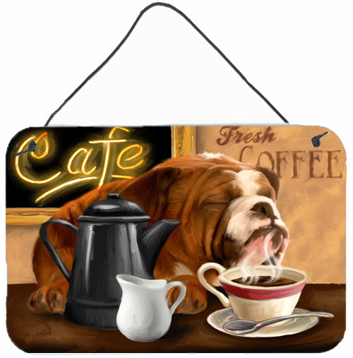 « english bouledogue matinée café » par tom, impression sur bois