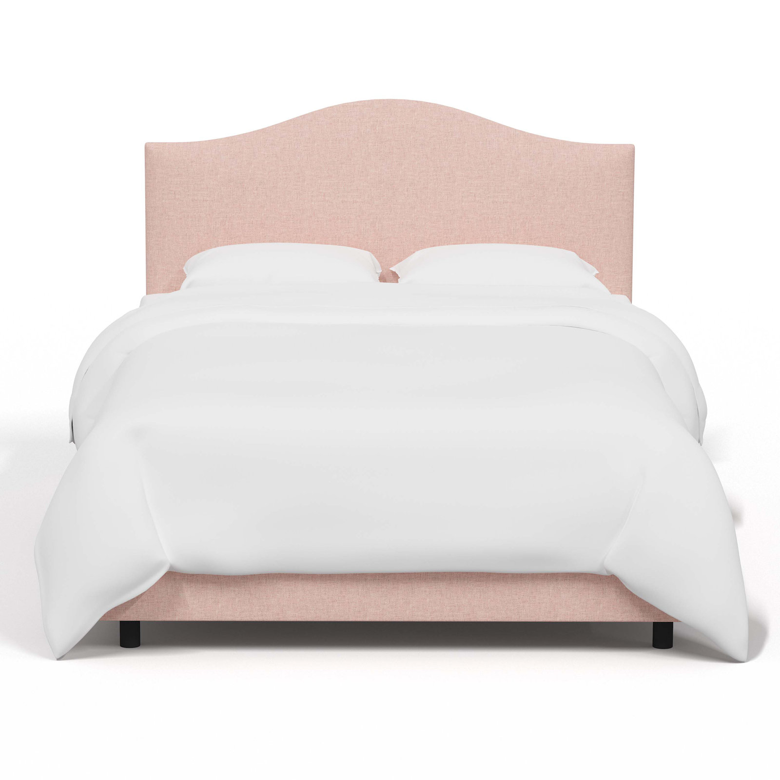 Morris Upholstered Standard Bed, California King, Zuma Rosequartz Textured Linen