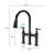 Matte Black Kitchen Faucet With Pull-Down Feature - Dual Handles For Accurate Water Management 360-Degree Rotatable High Nozzle Enlarged Cleaning Zone Brass Build Reliability Bridge Functionality