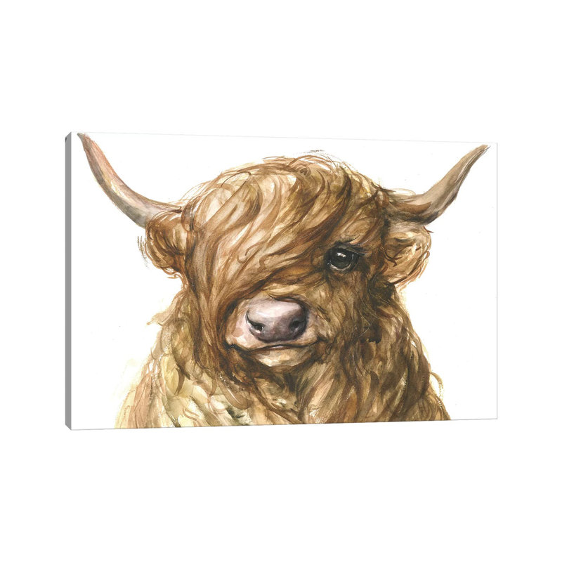 Highland Cow - Painting on Canvas, Wrapped Canvas, 45.72cm H x 66.04cm W x 1.91cm D