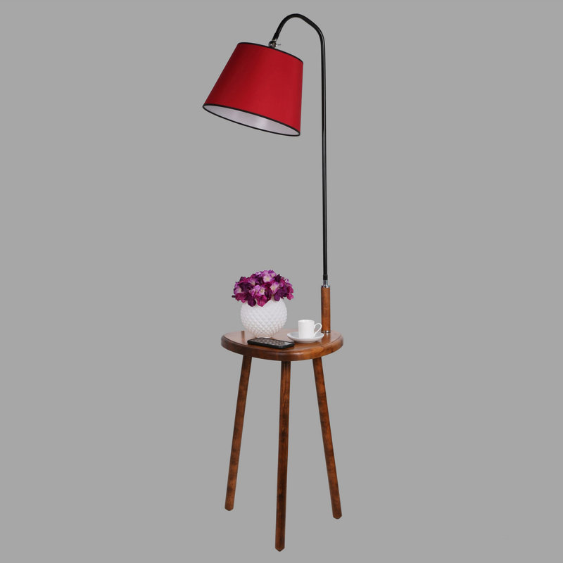 Scotland 160cm Tray Table Floor Lamp, Red, Black