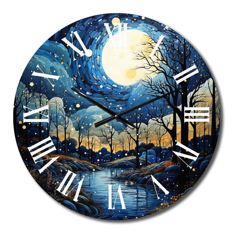 Horloge murale pointillisme bleu ciel céleste, Moyenne