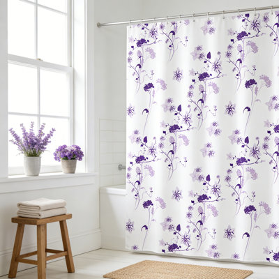 FloralVintage Shower Curtain - 70x70 Inch Botanical Floral Print, Spa Quality Modern Bathroom Decor, Waterproof & Easy Care