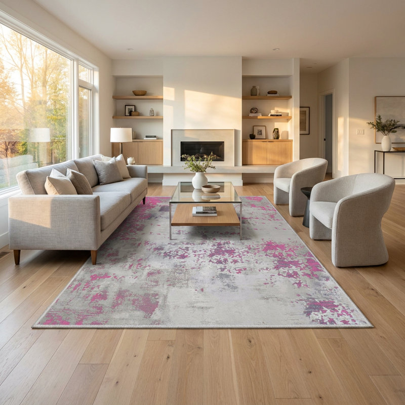 Tapis gris / rose Sloane
