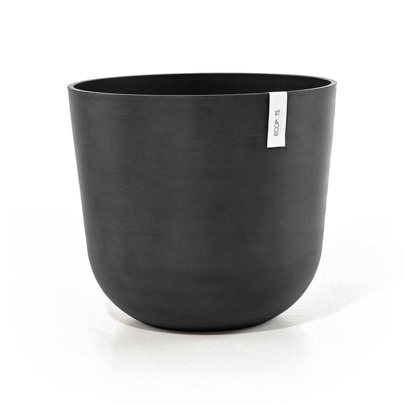Pot Planter, 22.25" H x 25.5" W x 25.5" D, Dark Gray