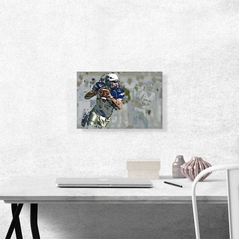 «Quarterback Football Player», impression sur toile tendue, H 12 po x l 18 po x 1,5 po
