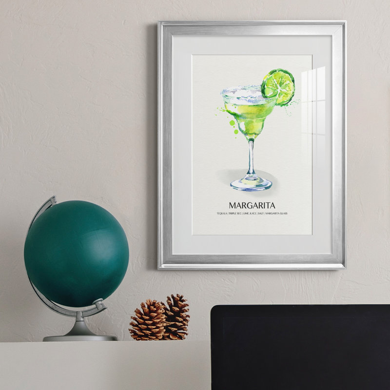 Margarita - peinture encadrée, H 22,5 po x l 30,5 po x P 1,5 po, Argent