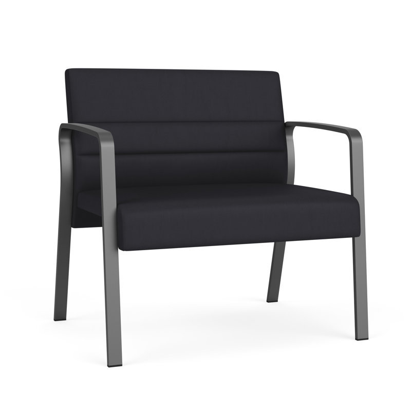 Chaise bariatique Waterfall, Gris anthracite, Vinyle noir Patriot Plus