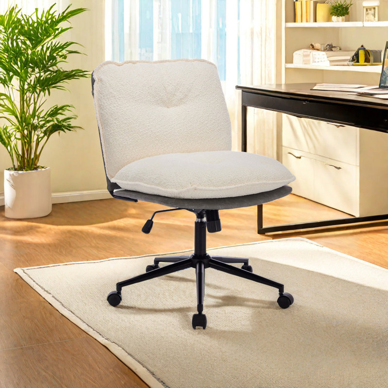 Chaise de bureau Shamberg, Blanc, Gris