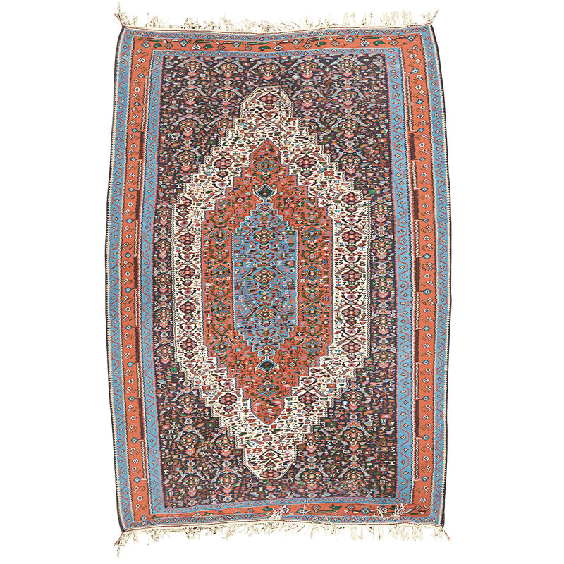 Hand Knotted Wool Area Rug in Multi