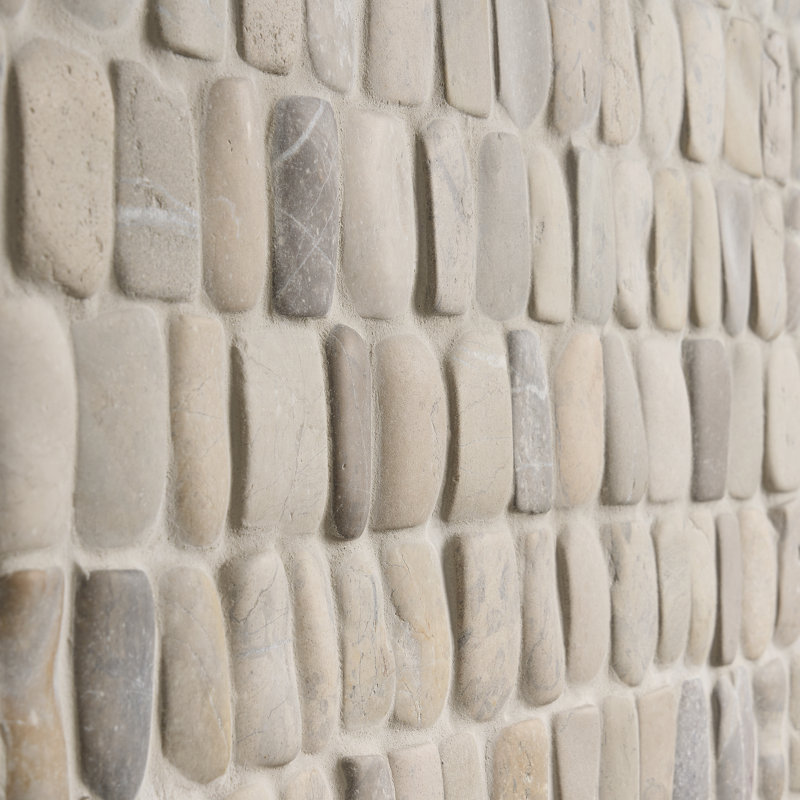 Picturesque Pathway 11.81 In. X 11.81 In. Natural Stone Mosaic Wall Tile (10.56 Sq. Ft. / Each), Pram Gray