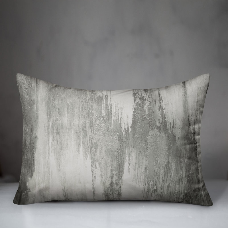 Abstract Outdoor Reversible Throw Pillow, White