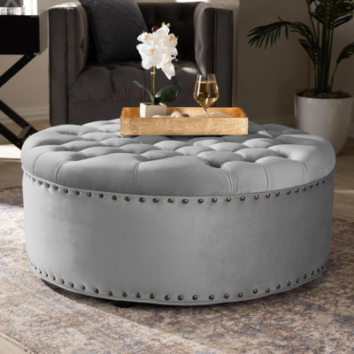 Croom 90cm Wide Tufted Round Footstool Ottoman