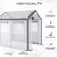 Walk-In Greenhouse, Outdoor Gardening Canopy With 6 Roll-Up Windows, 2 Zippered Doors & Weather Cover