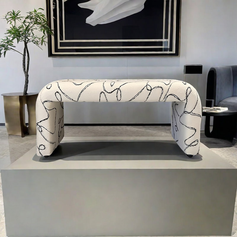 Banc de bout de lit luxueux, H 17,71 po x l 47,24 po x P 14,96 po