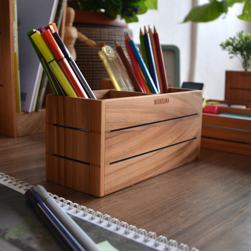 Wood Pen Holder, Cherry