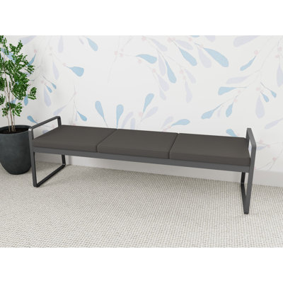 Gansett Waiting Reception 3 Seat Bench Metal Frame