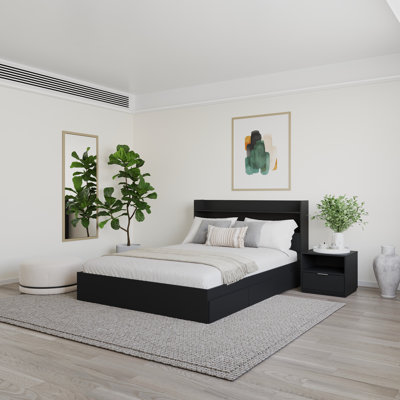Ensemble de chambre à coucher avec rangement réversible 3 pièces Keeso