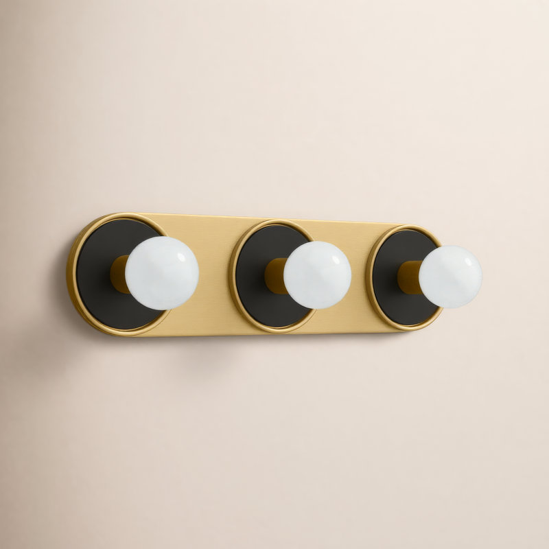 Rocha 3 - Light Dimmable Bath Bar, No, Black/Natural Aged Brass