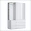 Armoire moderne avec 2 portes, 6 tiroirs et rail suspendu