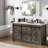 59" Double Bathroom Vanity With Sink, Faucet, Drain Assembly, Drawers, And Sliding Barn Doors