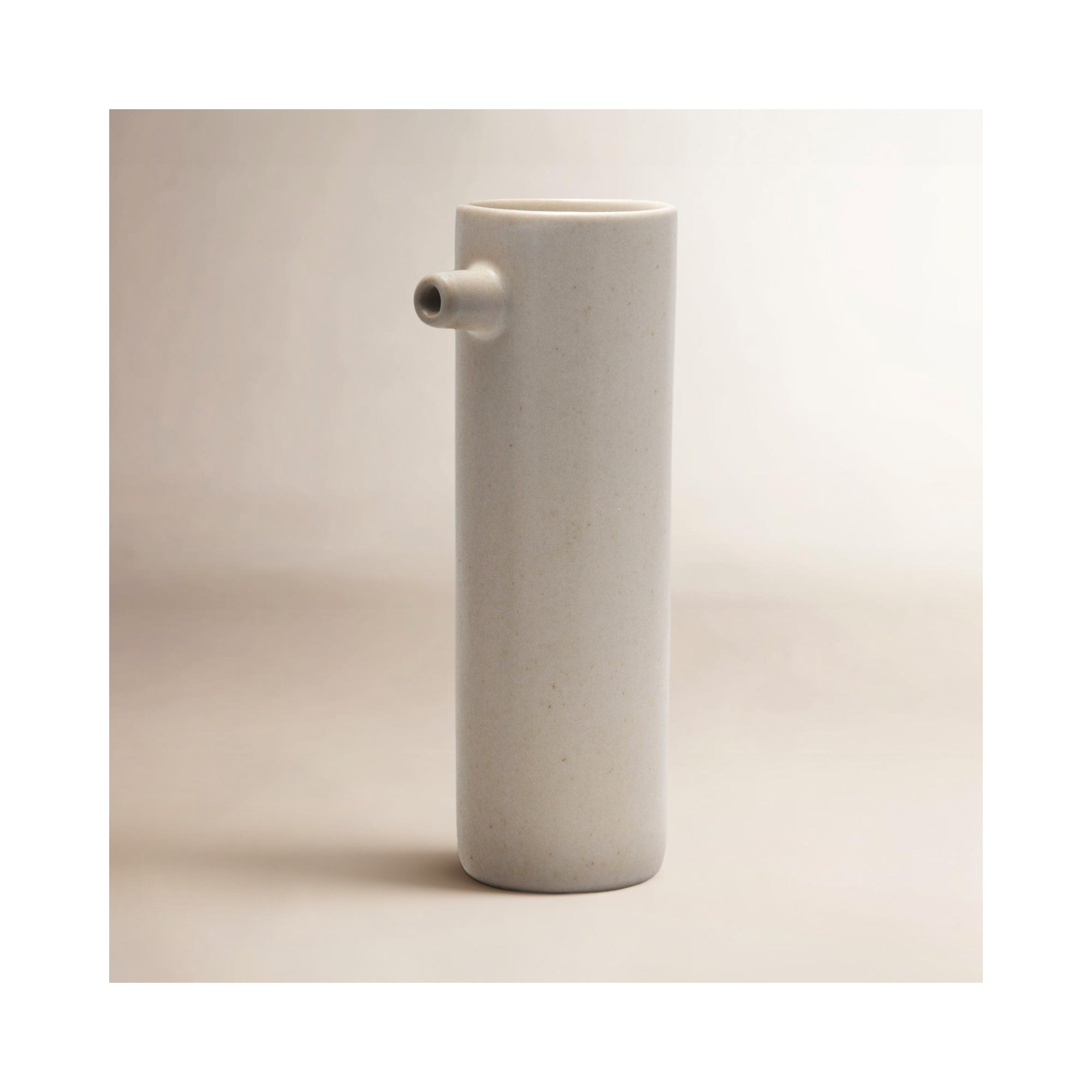 Makai Ceramic Table Vase, 8" H x 3.5" W x 2.5" D, Stone