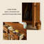 Armoire latérale de rangement en bois massif brun de 31,5 po de style américain