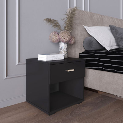 Novara Single Drawer Low Profile Nightstand