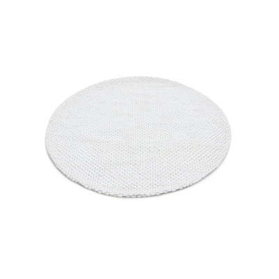 Handgefertigter Wollteppich aus in Creme Wool Hand Loomed Area Rug