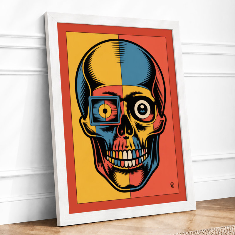 Divided Skull Modern - Print, A1 - 84.1 x 59.4 cm, White