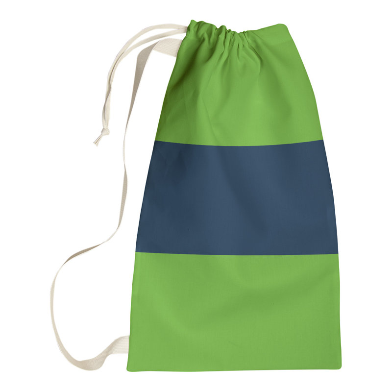 Fabric Laundry Bag with Handles, Small (29" H x 18" W x 1.5" D), Pittsburgh Green/Blue