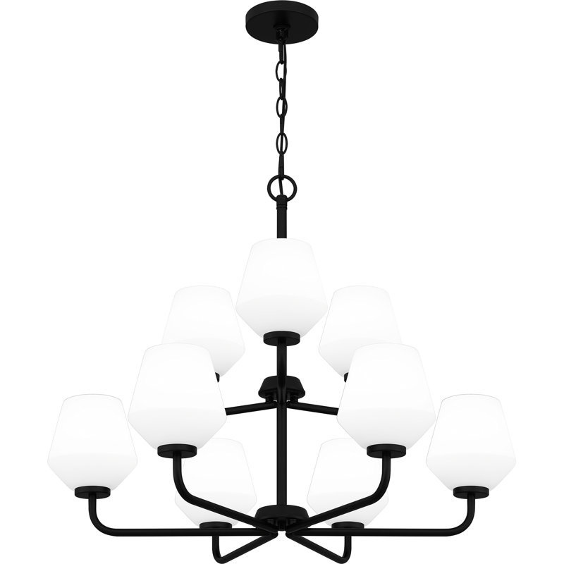Sabeera 9 - Light Dimmable Classic / Traditional Chandelier, Matte Black