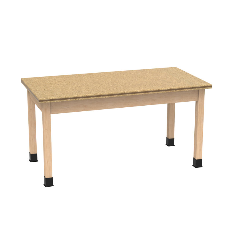 Série de tables à tablier PerpetuLab, H 36 po x L 60 po x l 21 po, Composite de comptoir naturel / érable