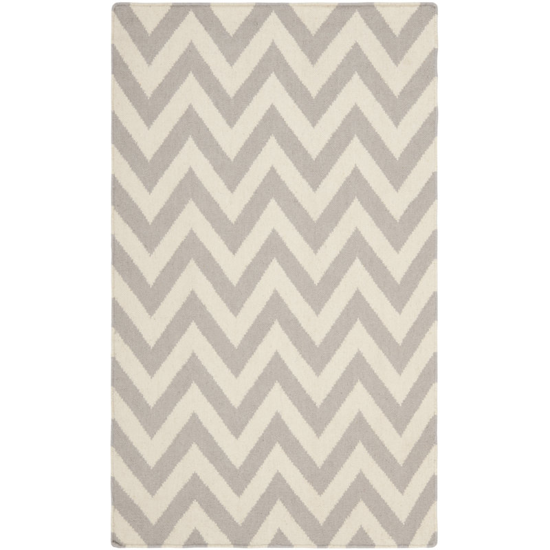 Mars Chevron Wool Hand Woven Area Rug, Rectangle 91 x 152cm