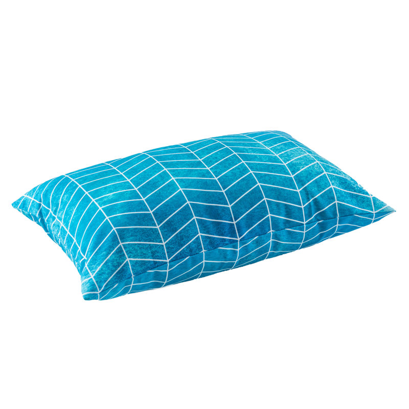 Coussin lombaire extérieur bleu à zigzag