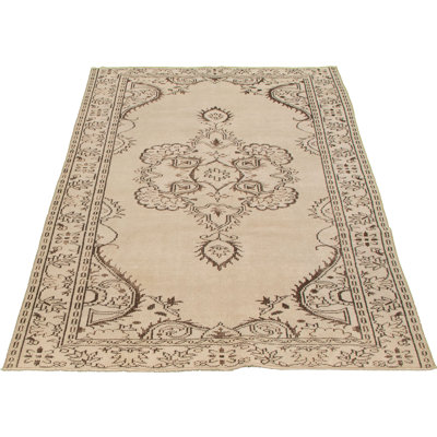 Tapis décoratif en laine gris clair en laine de conception unique 5 pi 3 po x 8 pi 10 po noué à la main 1980s