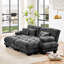 Canapé-lit Cloud Couch pour le salon, canapé 2 places en chenille avec 2 coussins lombaires et 2 coussins décoratifs, canapé rembourré à accoudoirs larges avec 2 repose-pieds-1180374133