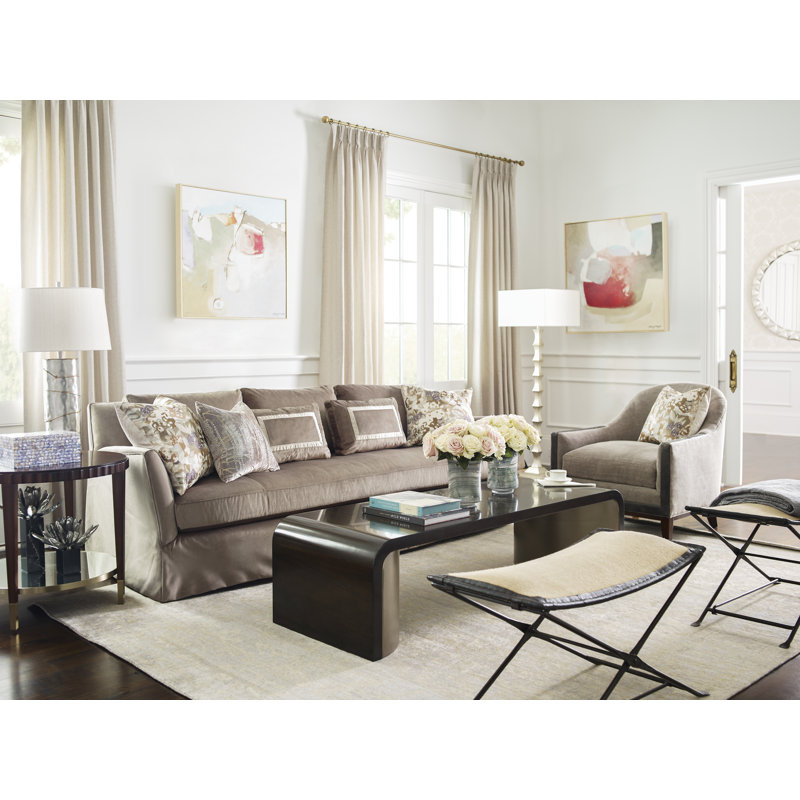 Modern Streamline Solid Wood Sled Coffee Table