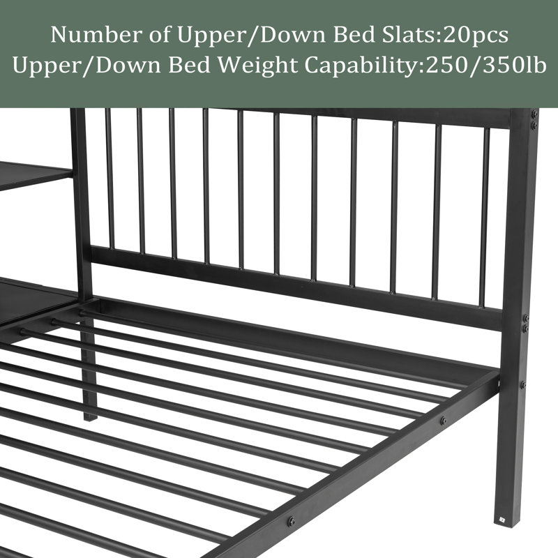 Ahamed Kids Full Over Twin Bunk Bed, Black