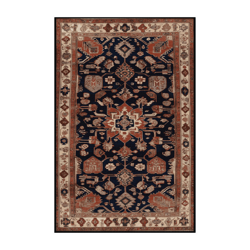 Tapis brun turc lavable à la machine, Rectangle 7 pi x 9 pi