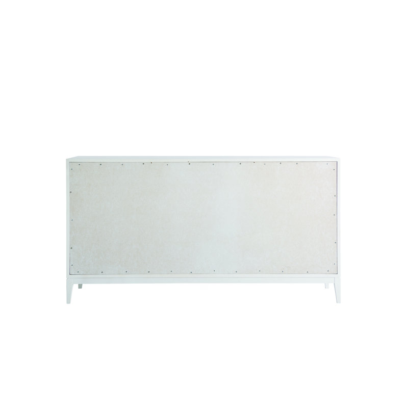 White Lacquer 6-Drawer Dresser with Acrylic Pulls