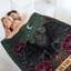 Jeté Black Eagle avec flanelle de luxe, couverture douce et chaude pour le canapé-lit du salon-133687330