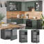 Glass Cabinet Anthracite/Green, Country House Style-1484832816