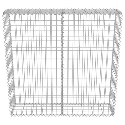 Gabion Wall with Covers Galvanized Steel 39.4 x 7.87 x 39.4 in Landscape Stone Cage Wall