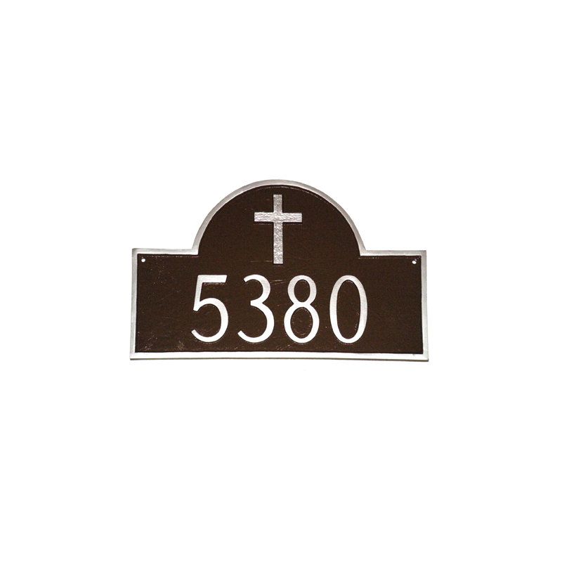 Plaque d’adresse murale sur 1 ligne Classic, Blanc / argent