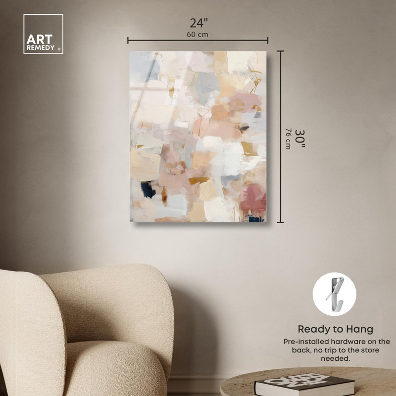«Aura of Beige», reproduction d'art acrylique sur toile par Art Remedy, H 30 po x l 24 po