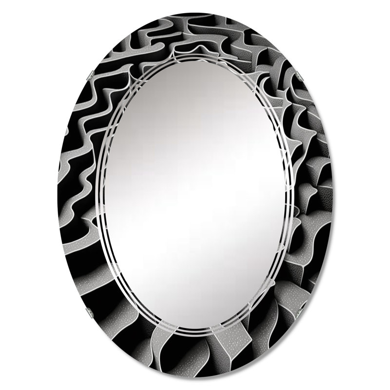 Pliage - Miroir mural moderne ovale, 30 po x 20 po