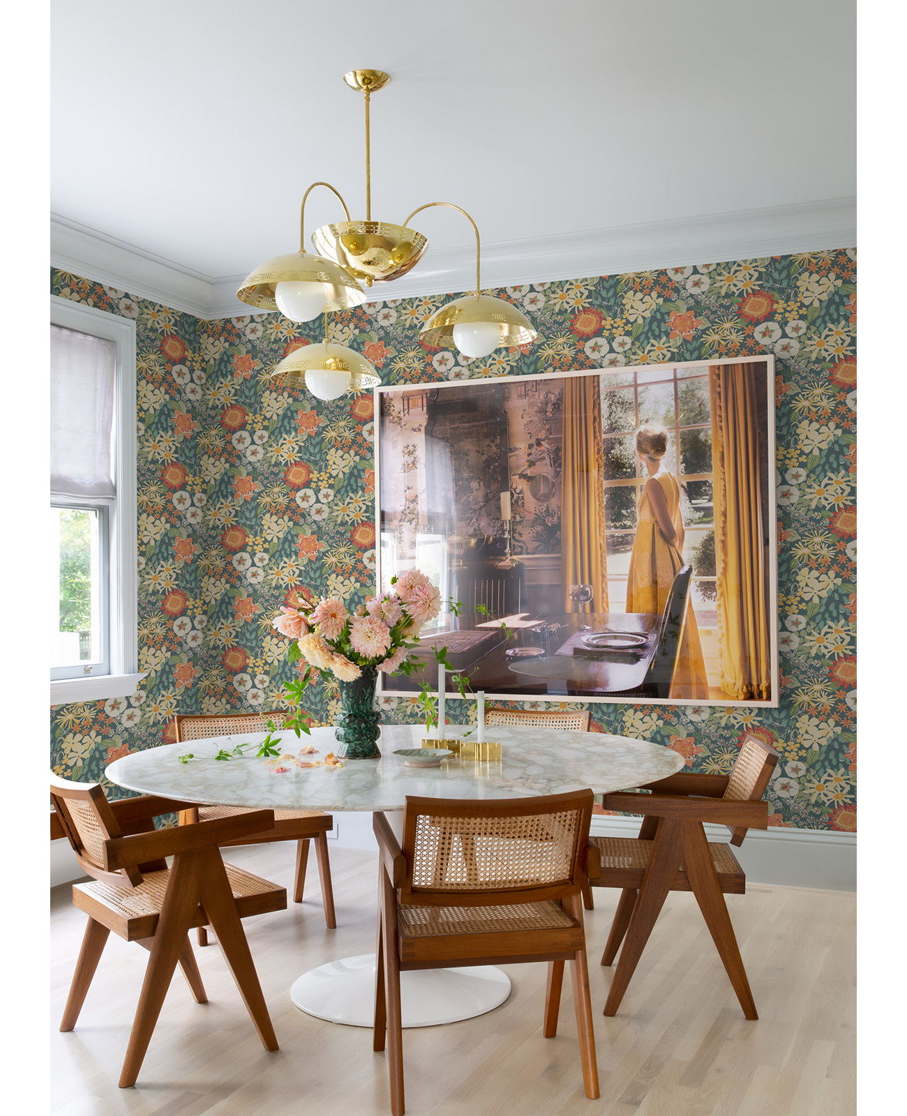 Anika Flowers Wallpaper, Teal